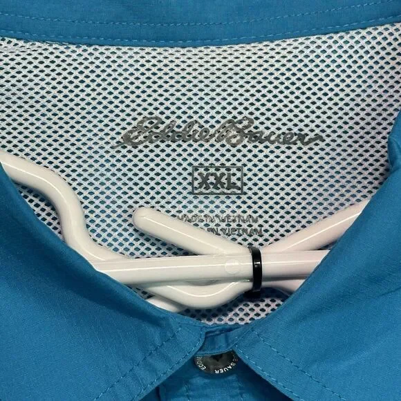 Eddie Bauer Men’s XXL Shirt Blue Vented Fishing Hiking Outdoors New - Picture 3 of 4